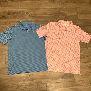 Vineyard Vines Kids Polo Set - Blue Stripes & Red Stripes with blue fish bones